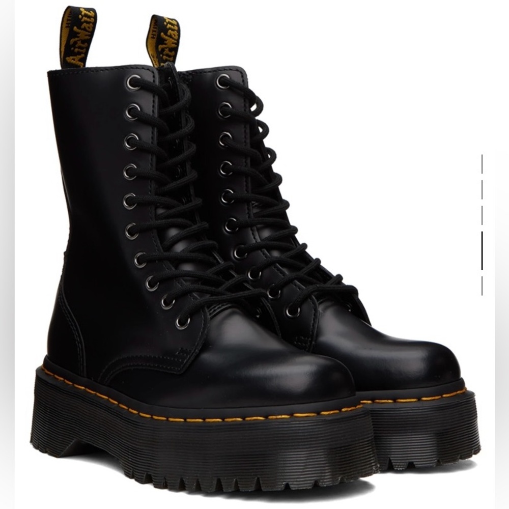 Dr. Martens Black Jadon Hi Boots Polished Smooth. Size: US Women’s 8.